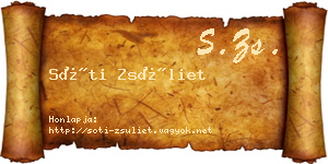 Sóti Zsüliet névjegykártya